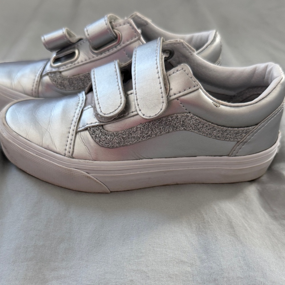 Vans Silver Kids Sneakers with Straps